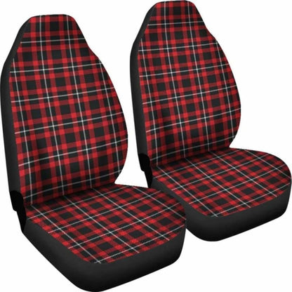 Red Black And White Plaid Tartan Car Seat Covers 161012