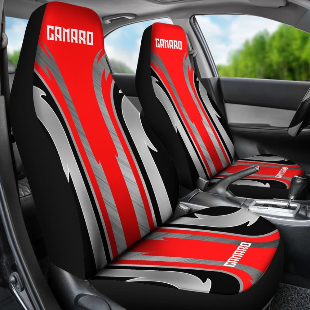 Red Black Camaro White Letter Car Accessories Car Seat Covers 210603 - YourCarButBetter