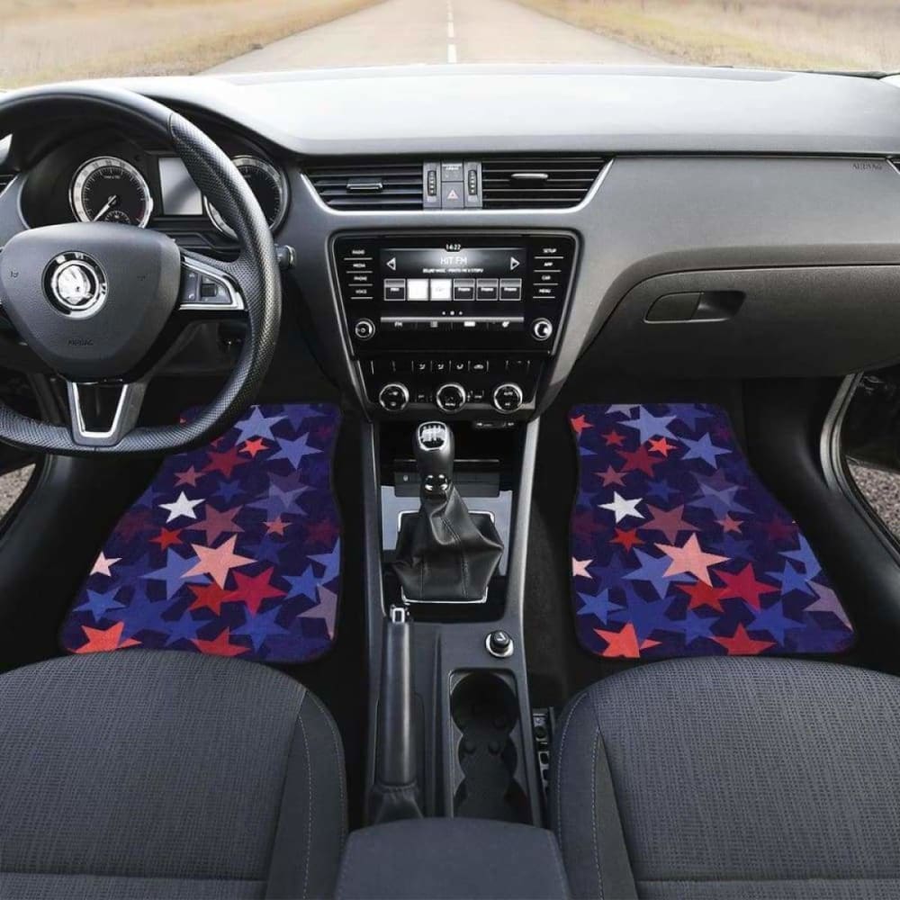 Red Blue Star Pattern Front And Back Car Mats 194013 - YourCarButBetter