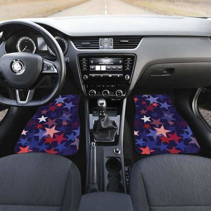 Red Blue Star Pattern Front And Back Car Mats 194013 - YourCarButBetter