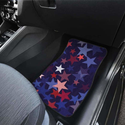 Red Blue Star Pattern Front And Back Car Mats 194013 - YourCarButBetter