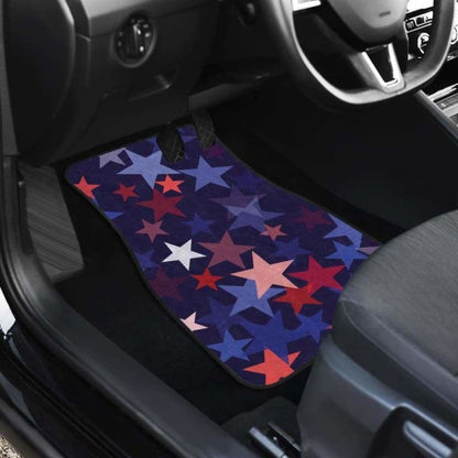 Red Blue Star Pattern Front And Back Car Mats 194013 - YourCarButBetter