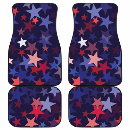 Red Blue Star Pattern Front And Back Car Mats 194013 - YourCarButBetter