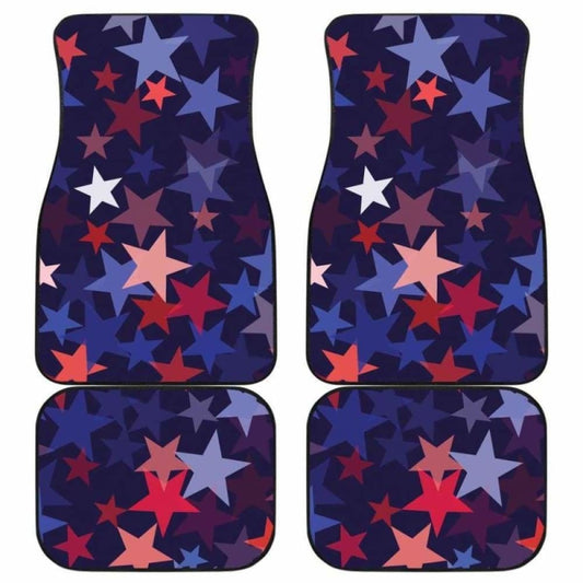 Red Blue Star Pattern Front And Back Car Mats 194013 - YourCarButBetter