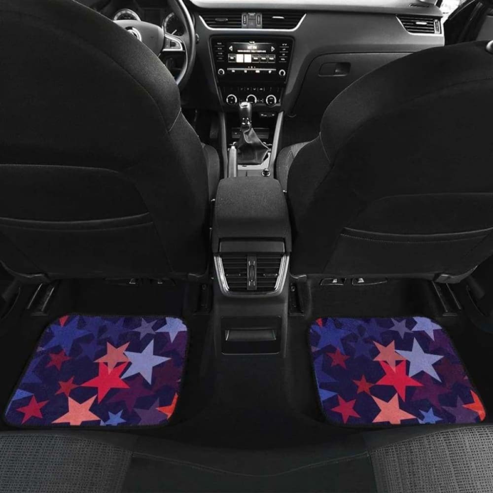 Red Blue Star Pattern Front And Back Car Mats 194013 - YourCarButBetter