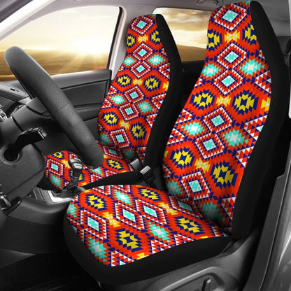 Red Blue Yellow Aztec Car Seat Covers 174510 - YourCarButBetter
