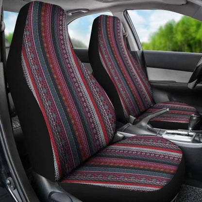 Red Boho Stripes V2 Car Seat Covers 105905 - YourCarButBetter