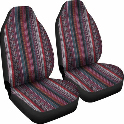 Red Boho Stripes V2 Car Seat Covers 105905 - YourCarButBetter