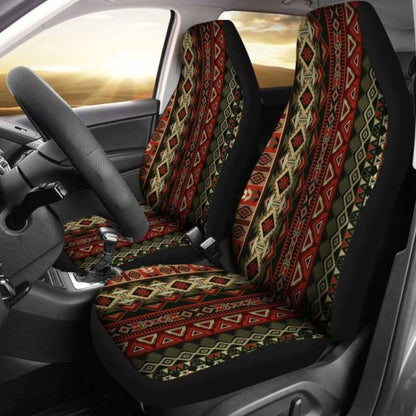 Red & Brown Boho Aztec Car Seat Covers 110424 - YourCarButBetter