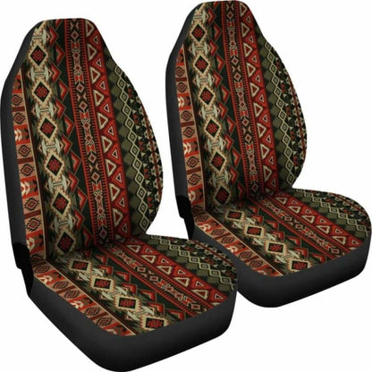 Red & Brown Boho Aztec Car Seat Covers 110424 - YourCarButBetter