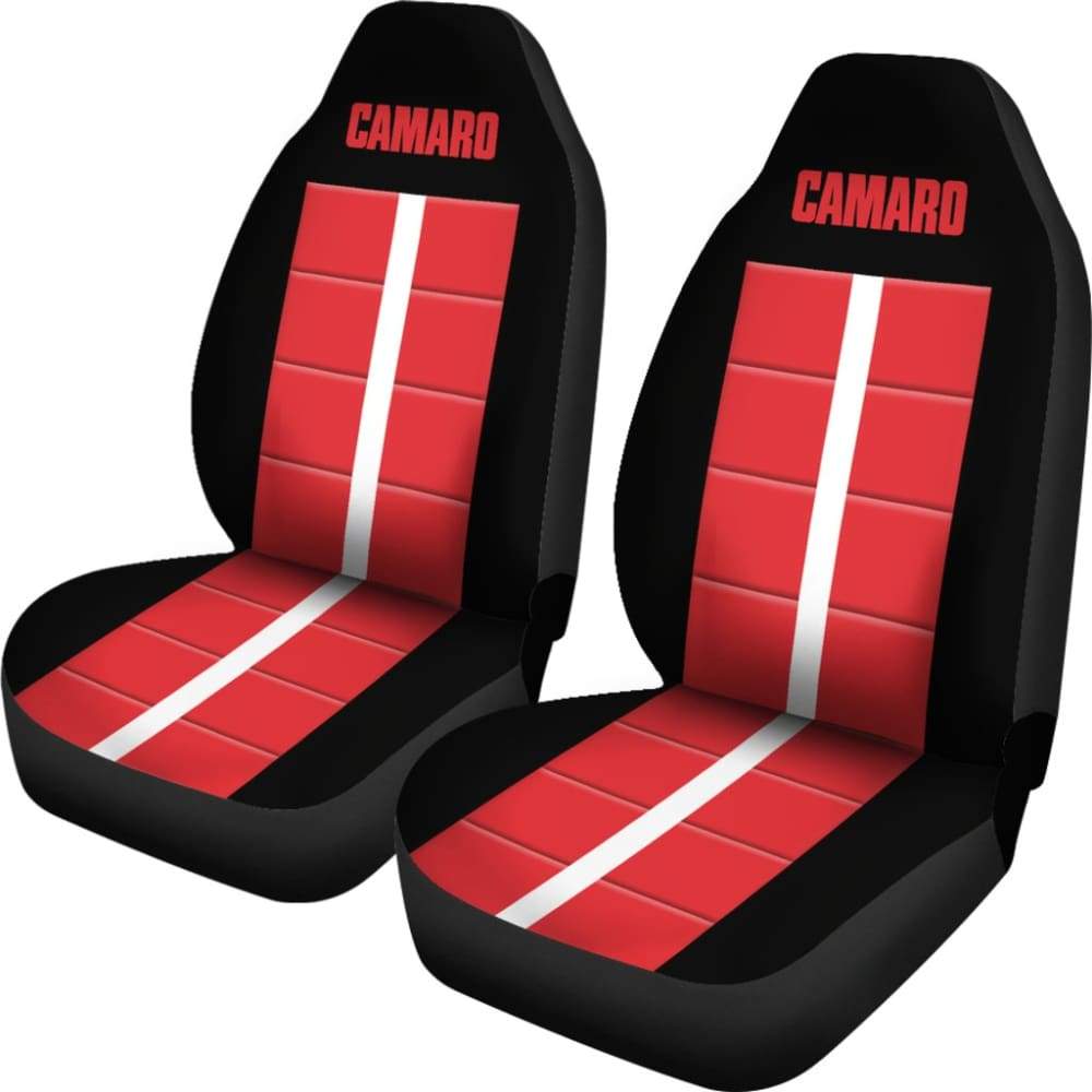 Red Camaro Letters Amazing Decoration Car Seat Covers 210807 - YourCarButBetter