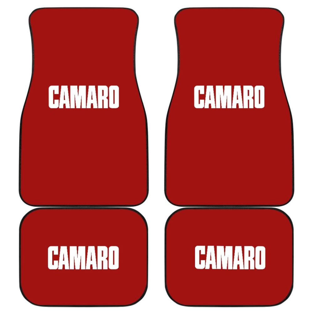 Red Camaro White Letter Car Floor Mats 211004 - YourCarButBetter