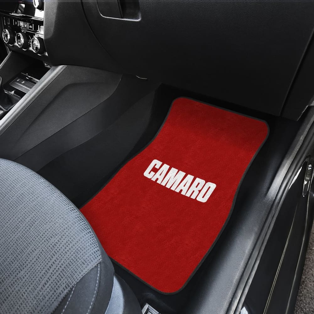 Red Camaro White Letter Car Floor Mats 211004 - YourCarButBetter