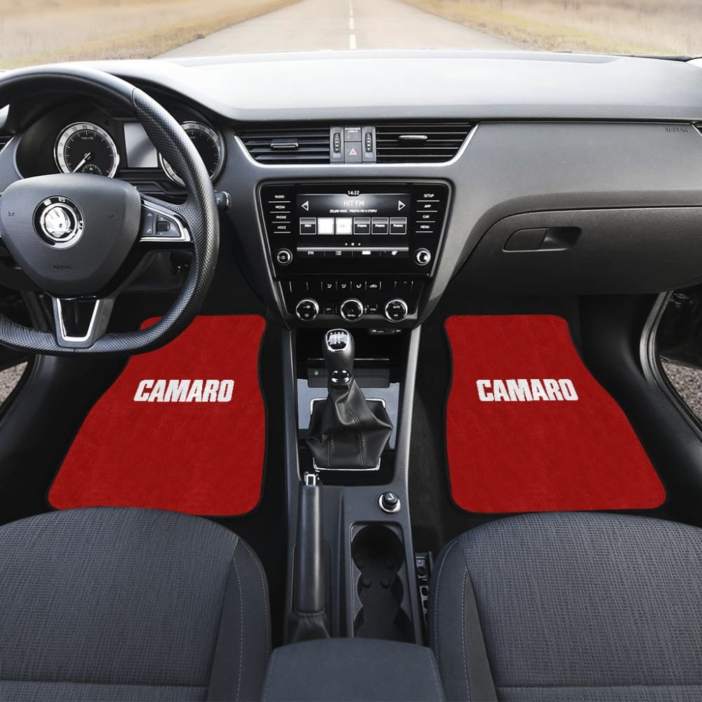 Red Camaro White Letter Car Floor Mats 211004 - YourCarButBetter