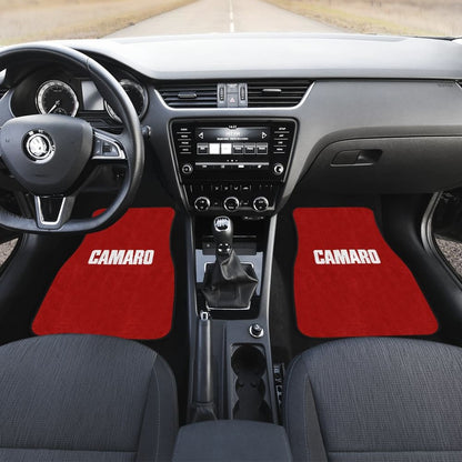 Red Camaro White Letter Car Floor Mats 211004 - YourCarButBetter