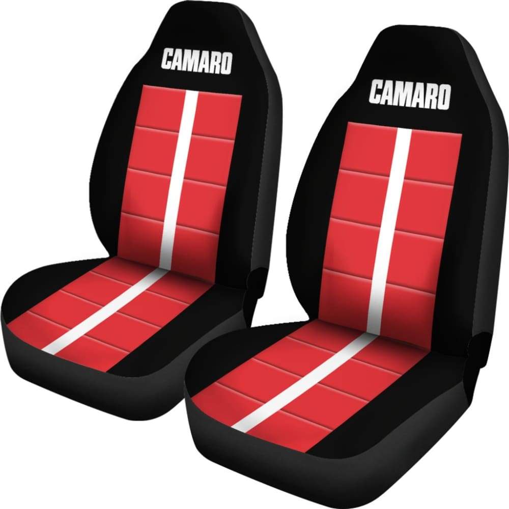 Red Camaro White Letters Amazing Decoration Car Seat Covers 210807 - YourCarButBetter
