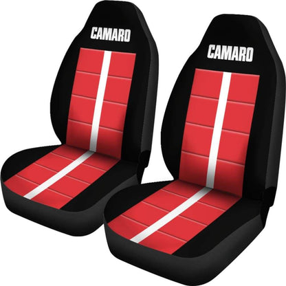 Red Camaro White Letters Amazing Decoration Car Seat Covers 210807 - YourCarButBetter