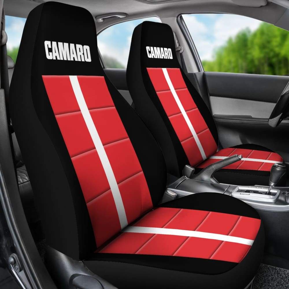 Red Camaro White Letters Amazing Decoration Car Seat Covers 210807 - YourCarButBetter