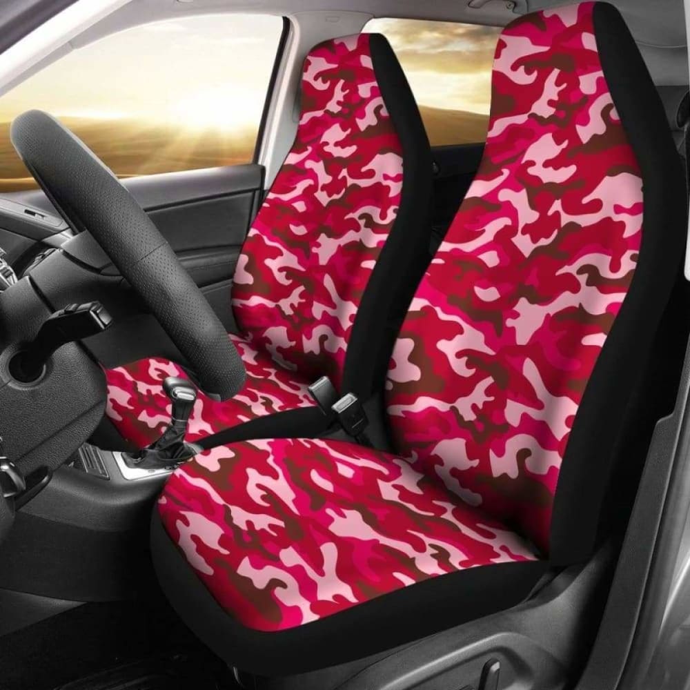 Red Camouflage Car Seat Covers 112608