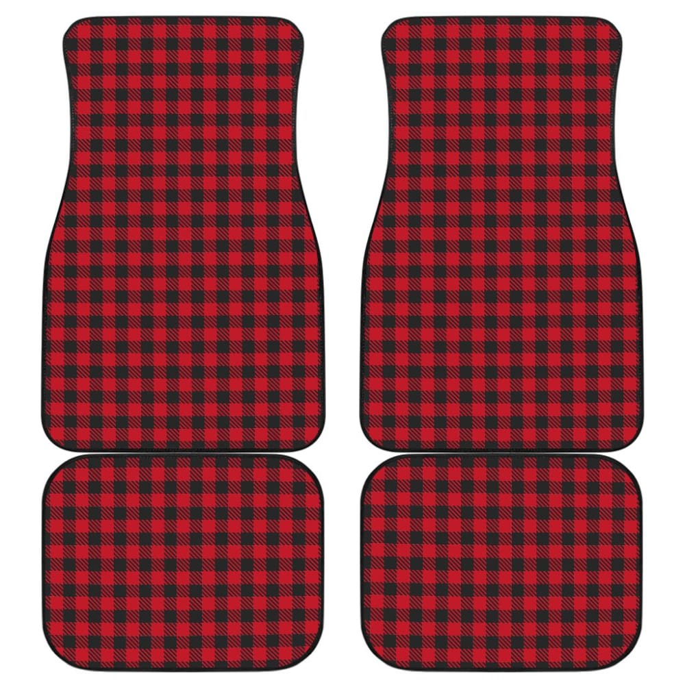Red Checked Buffalo Plaid Amazing Car Floor Mats 211606 - YourCarButBetter