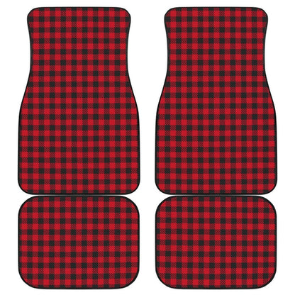 Red Checked Buffalo Plaid Amazing Car Floor Mats 211606 - YourCarButBetter