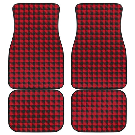 Red Checked Buffalo Plaid Amazing Car Floor Mats 211606 - YourCarButBetter
