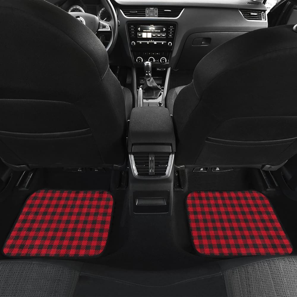 Red Checked Buffalo Plaid Amazing Car Floor Mats 211606 - YourCarButBetter