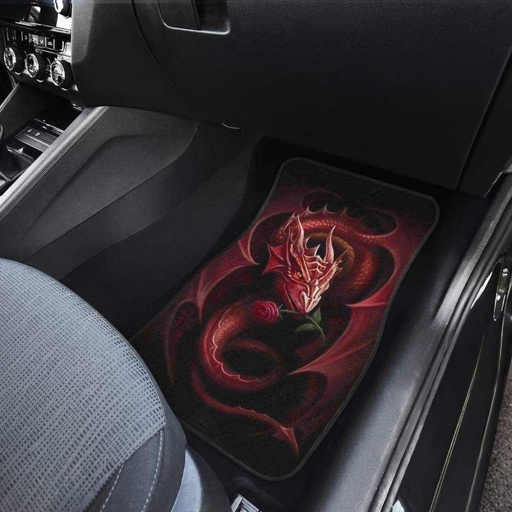 Red Dragon Rose Art Design Car Floor Mats Fantasy 210303