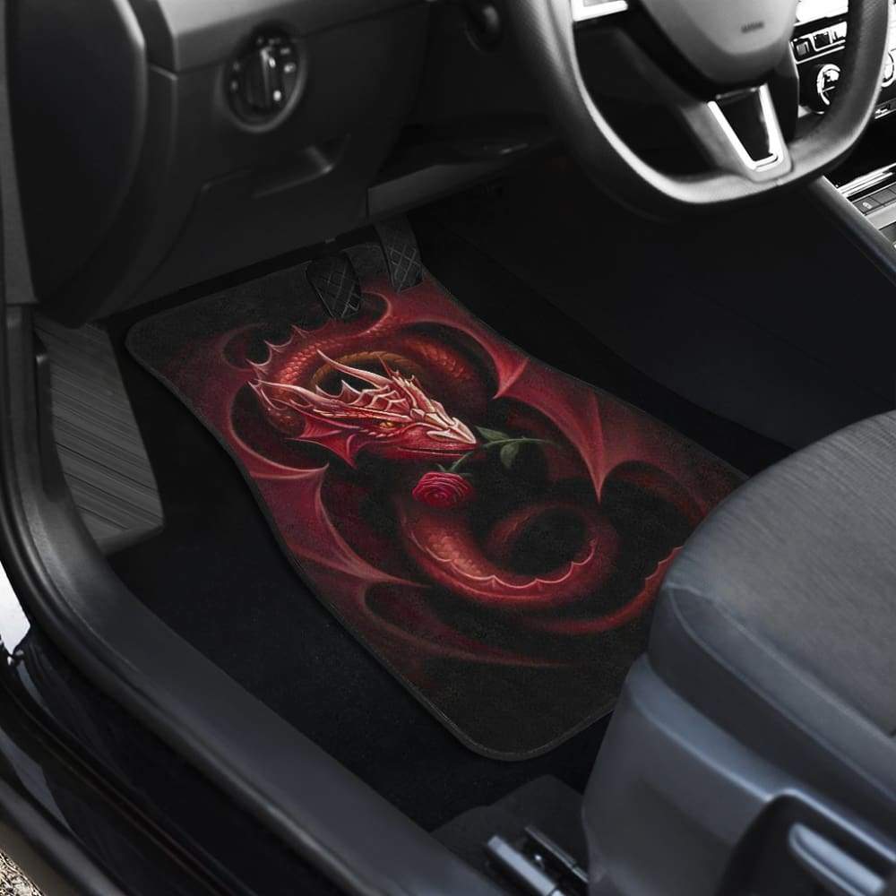 Red Dragon Rose Art Design Car Floor Mats Fantasy 210303