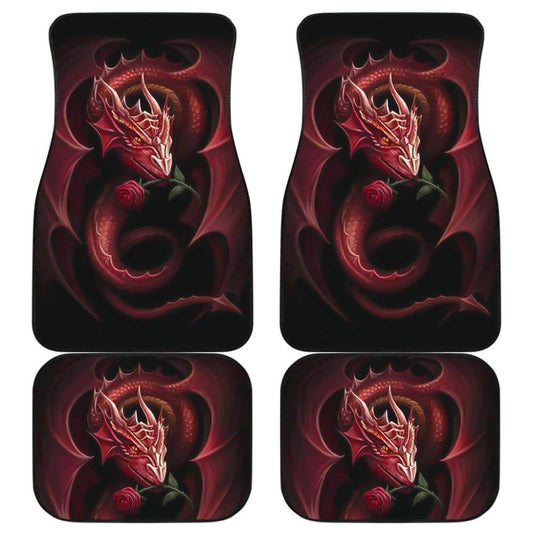 Red Dragon Rose Art Design Car Floor Mats Fantasy 210303