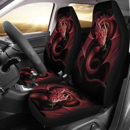 Red Dragon Rose Art Design Car Seat Covers Fantasy 210303