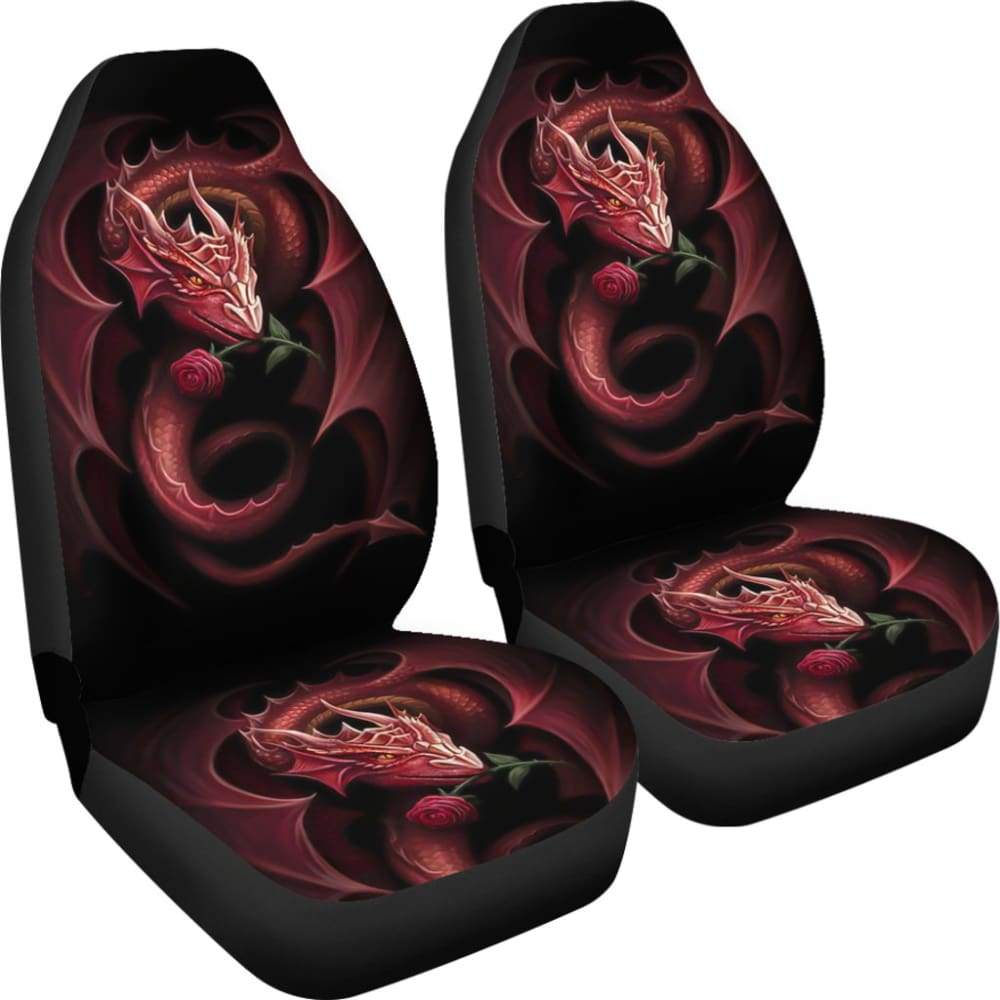 Red Dragon Rose Art Design Car Seat Covers Fantasy 210303