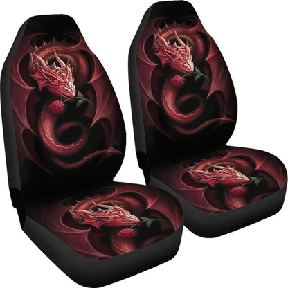 Red Dragon Rose Art Design Car Seat Covers Fantasy 210303
