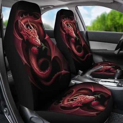 Red Dragon Rose Art Design Car Seat Covers Fantasy 210303