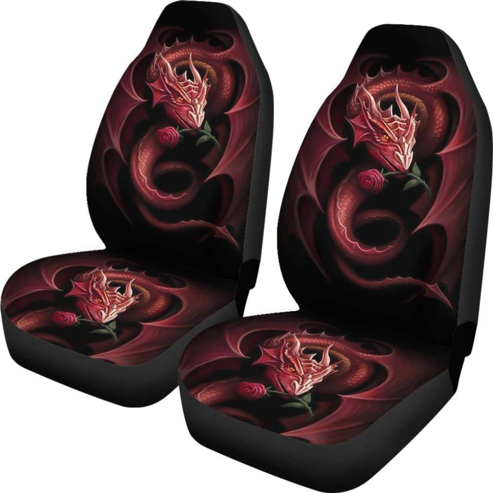 Red Dragon Rose Art Design Car Seat Covers Fantasy 210303