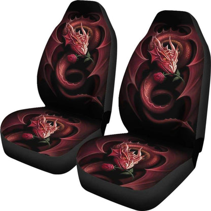 Red Dragon Rose Art Design Car Seat Covers Fantasy 210303
