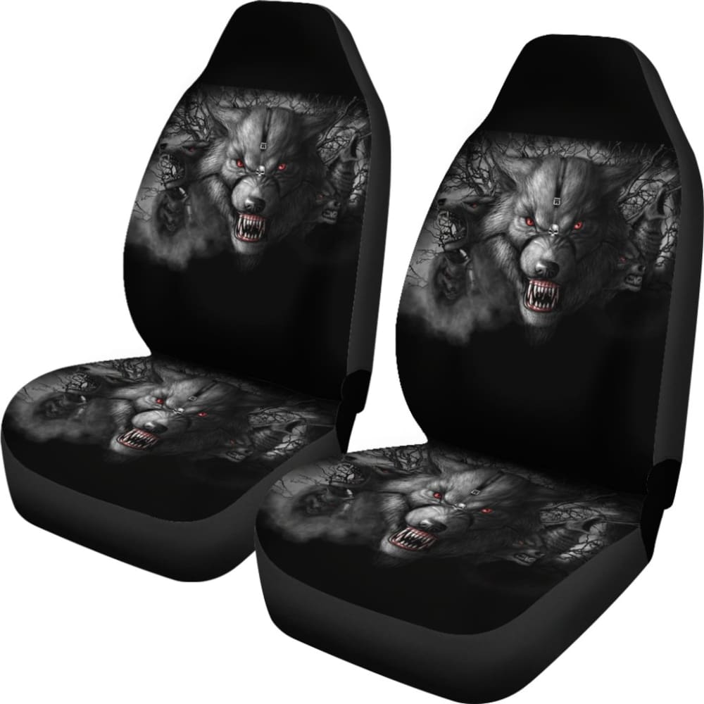 Red Eyes Furious Wolf Car Seat Covers 211502