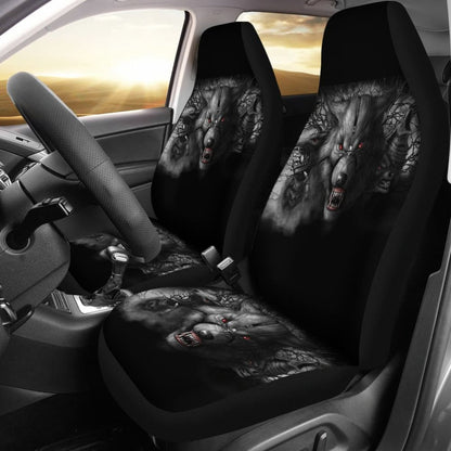 Red Eyes Furious Wolf Car Seat Covers 211502