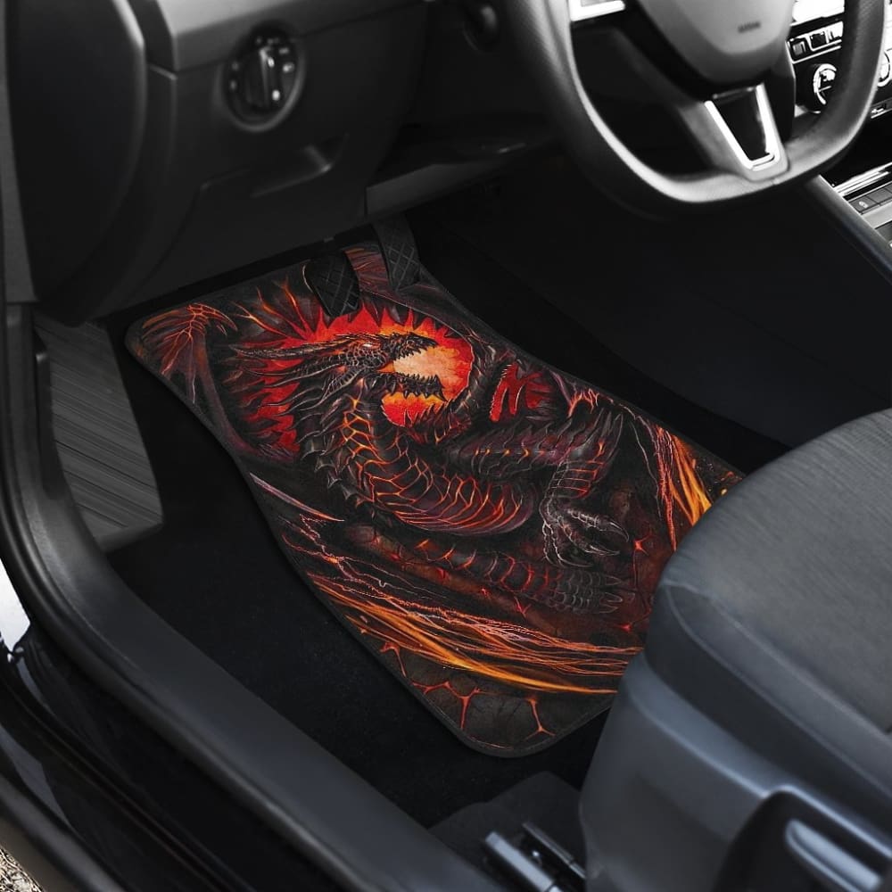 Red Fire Dragon Battle Car Floor Mats 211502