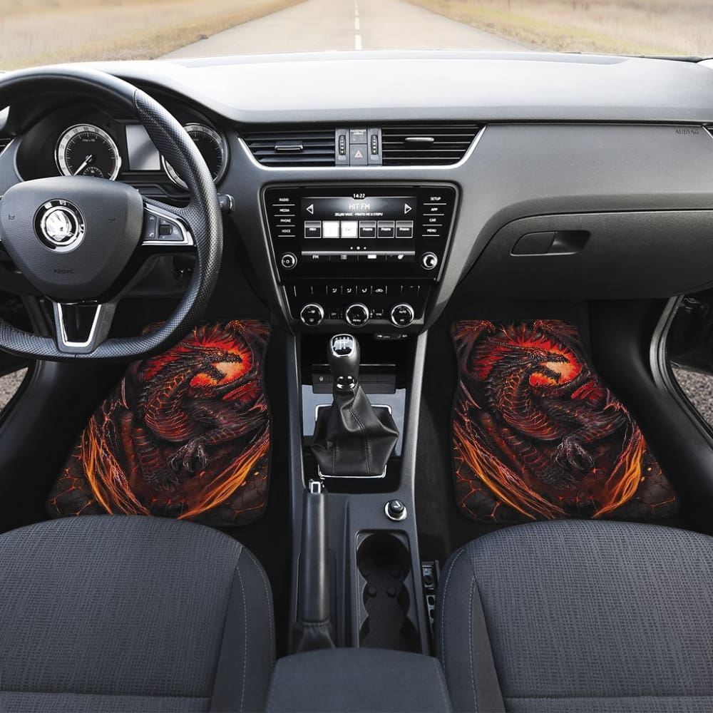 Red Fire Dragon Battle Car Floor Mats 211502
