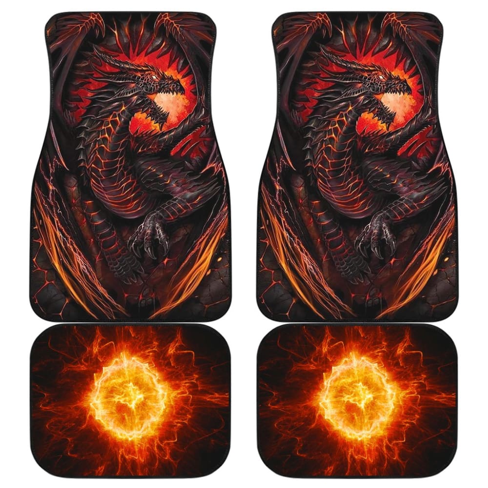 Red Fire Dragon Battle Car Floor Mats 211502