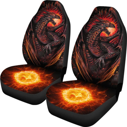 Red Fire Dragon Battle Car Seat Covers 211502