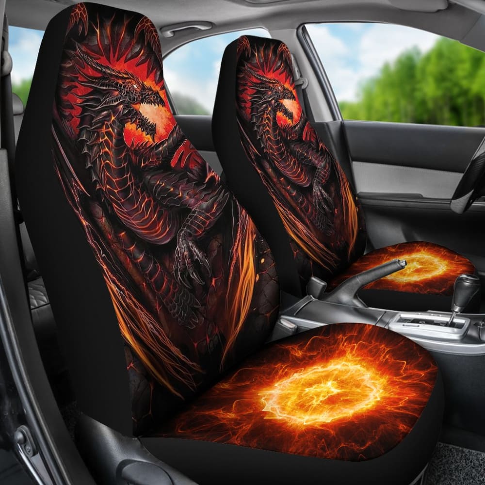 Red Fire Dragon Battle Car Seat Covers 211502