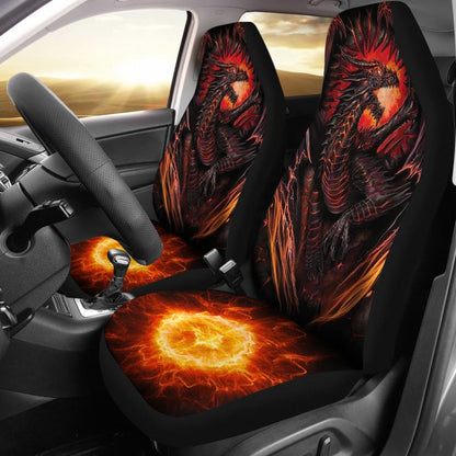 Red Fire Dragon Battle Car Seat Covers 211502