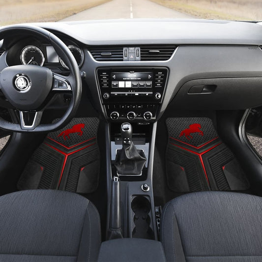 Red Horse Metallic Style Printed Amazing Gift Ideas Car Floor Mats 211501 - YourCarButBetter