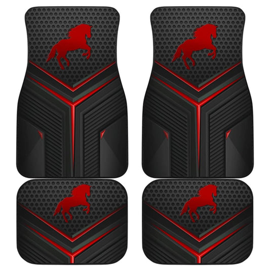 Red Horse Metallic Style Printed Amazing Gift Ideas Car Floor Mats 211501 - YourCarButBetter