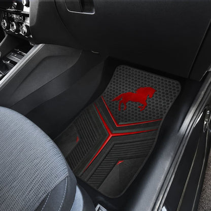 Red Horse Metallic Style Printed Amazing Gift Ideas Car Floor Mats 211501 - YourCarButBetter