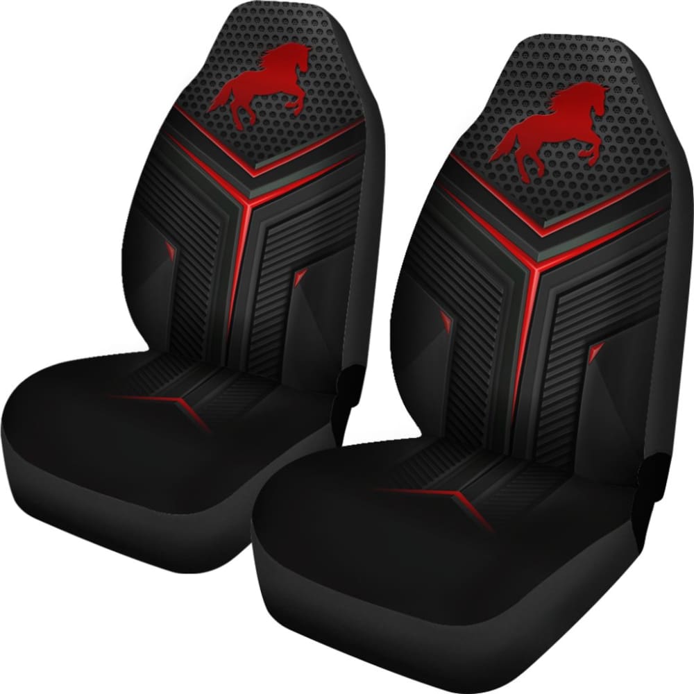 Red Horse Metallic Style Printed Amazing Gift Ideas Car Seat Covers 211501 - YourCarButBetter
