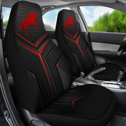 Red Horse Metallic Style Printed Amazing Gift Ideas Car Seat Covers 211501 - YourCarButBetter