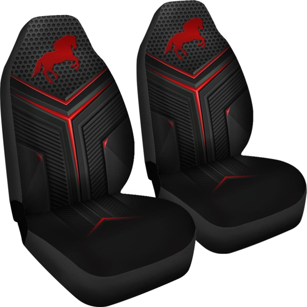 Red Horse Metallic Style Printed Amazing Gift Ideas Car Seat Covers 211501 - YourCarButBetter